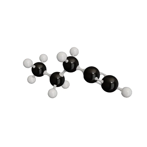 3D model of 1-Pentyne