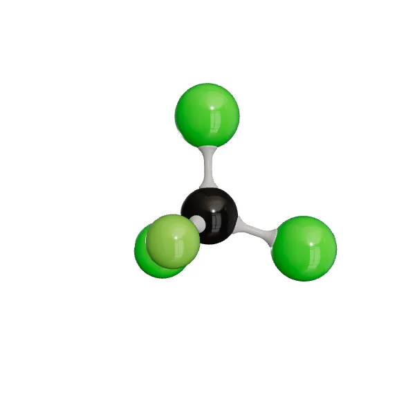 3D model of Trichlorofluoromethane